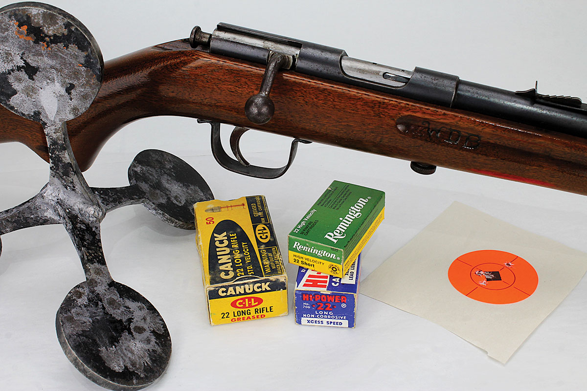 You get what you pay for and sometimes a little more. This old “freebie” 22 single shot is accurate enough and shoots 22 Short, Long and Long Rifle cartridges.